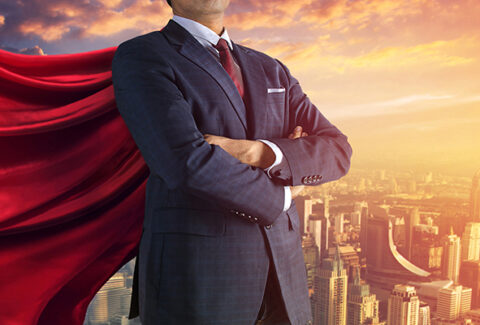 Business man pushing large stone up to hill , Business heavy tas